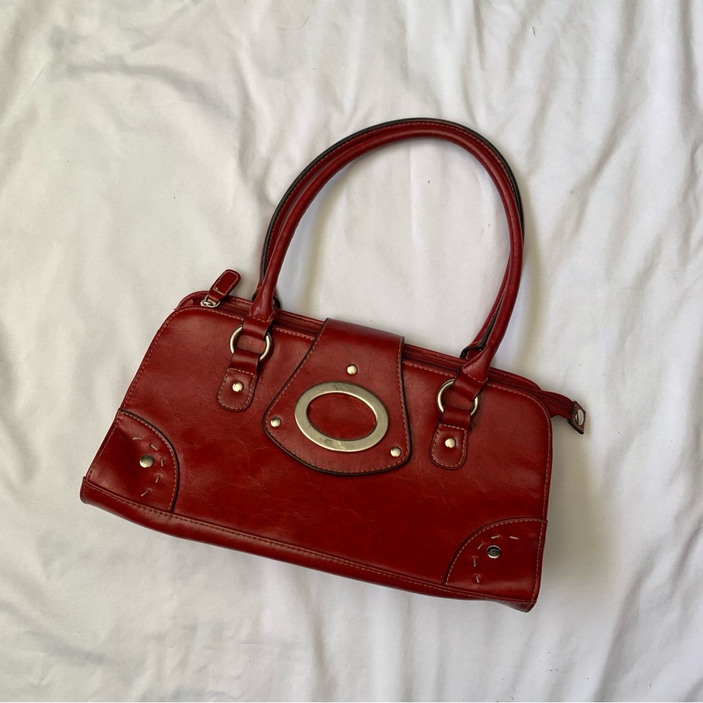 Faux Leather Red Purse